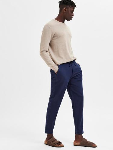 SLH172-SLIMTAPE BRODY LINEN PANT NOOS Blau L