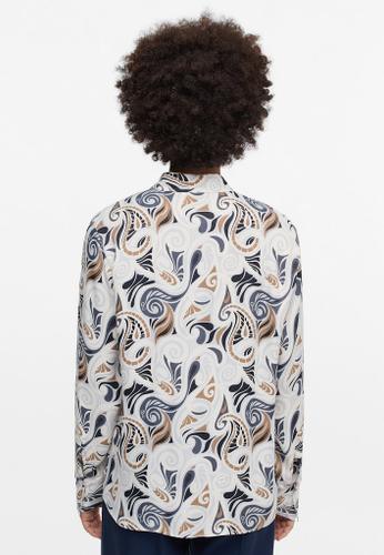 Bluse Viskose Langarm Grau 44/Langarm