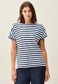 Gestreiftes Strukturshirt M - Urban Navy Blue