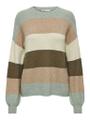 ONLATIA LIFE L/S STRIPE PULLOV KNT NOOS M Normal geschnitten - Hedge Green