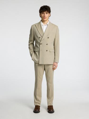 SLHSLIM-PETER SAND PINSTRIPE PEAK BLZ 54 Slim Fit - Sand