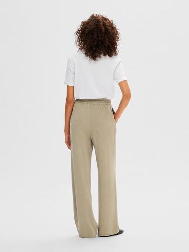SLFVIVA-GULIA HW LONG LINEN PANT NOOS 40 Normal geschnitten - Greige