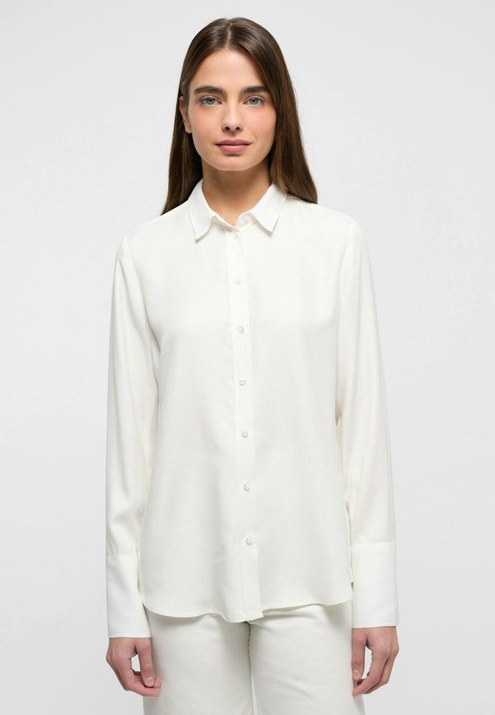 Viscose Shirt Bluse Viskose Langarm Weiß 46/Langarm