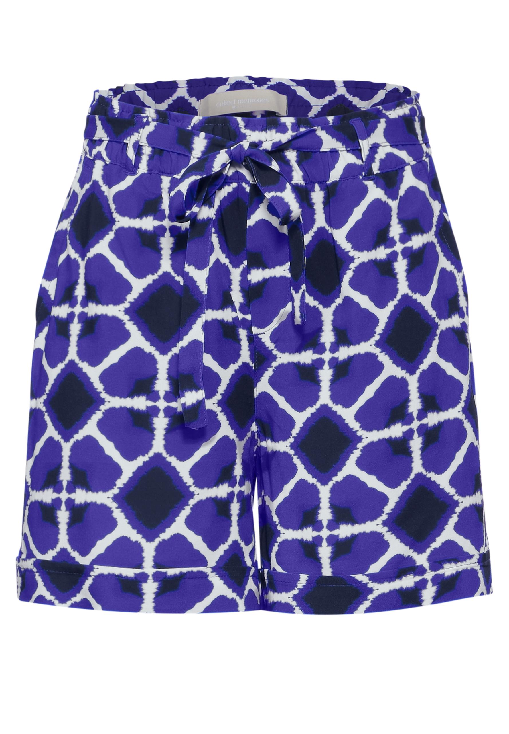 Paperbag Shorts mit Print 36 - Violet Blue