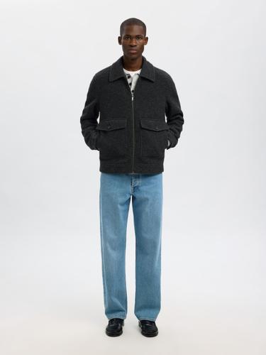 SLHJAKOB WOOL BLEND JKT L - Grey Melange