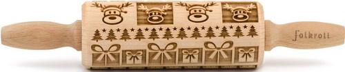 folkroll Teigroller »3D-Motiv-Teigrolle« Buchenholz, Christmas Joy
