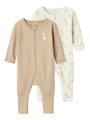 NBNNIGHTSUIT 2P ZIP FF JET GIRAFFE NOOS Weiß 86