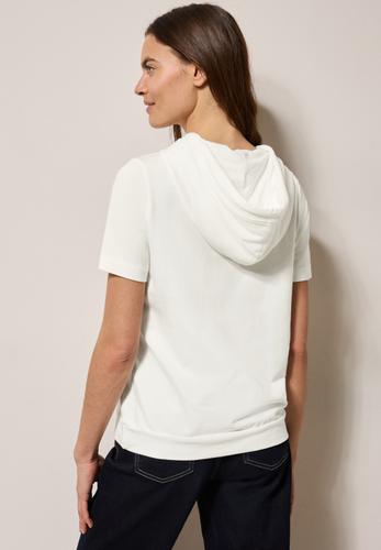 T-Shirt mit Kapuze L - Vanilla White