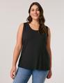 Basic-Top mit Seitenschlitzen 46 Figurumspielend - Black