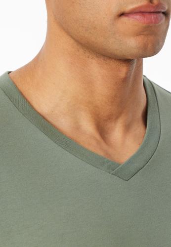 T-Shirt V-Ausschnitt Grün 48