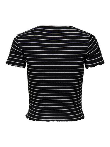 ONLEMMA STRIPE S/S TOP JRS M Normal geschnitten - Black