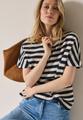 Gestreiftes Strukturshirt M - Light Alabaster White