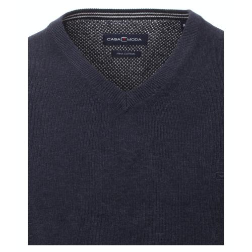 Pullover mit V-Ausschnitt uni 004430 XL - Blau