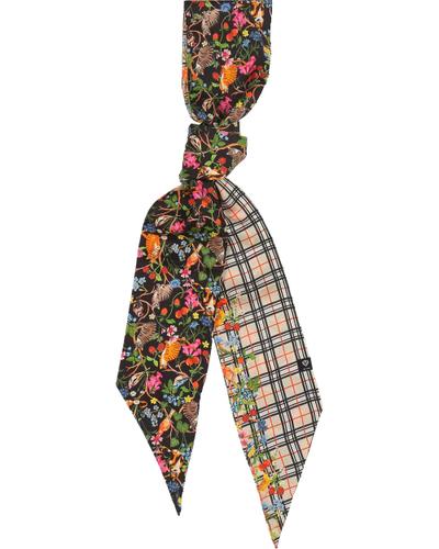 Schal Twilly aus Seide mit FRAAS Plaid Karo und Tier-Print OS - Caviar