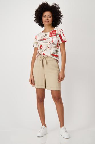 T-Shirt mit Polaroid-Print 36 - Red Gemustert