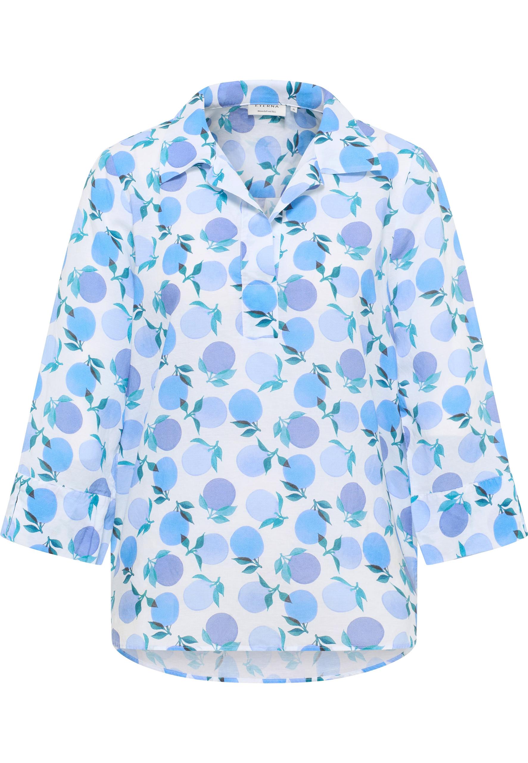 Bluse Leinen 3/4-Arm 38/Dreiviertelarm LOOSE FIT - Blau