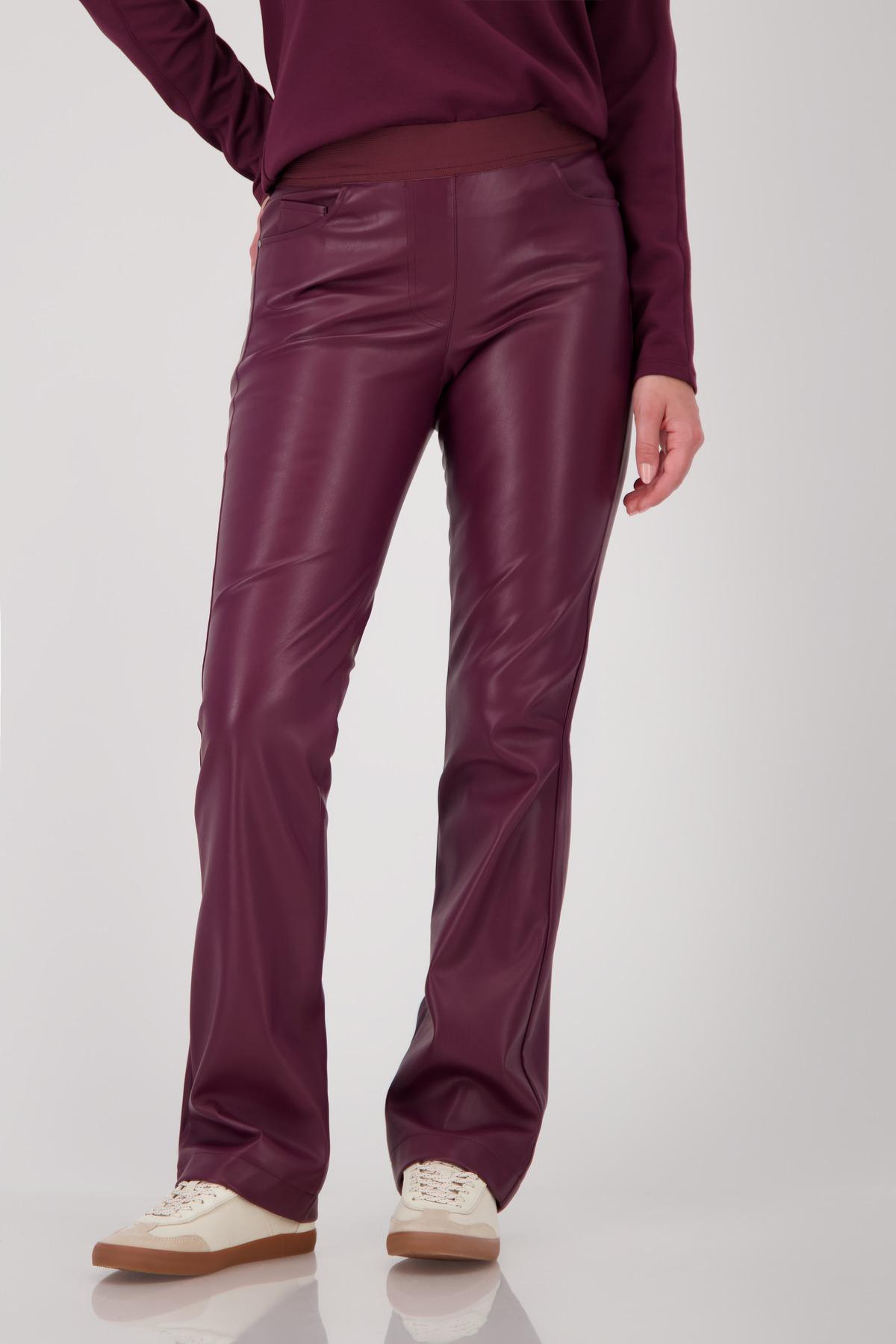 Straight-Leg-Lederhose 38 - Bordeaux