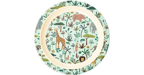 Melamin-Teller "Jungle Animals", Ø 22,2cm mint