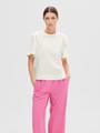SLFPENELOPE 2/4 RUFFLE TEE NOOS XS Normal geschnitten - Snow White
