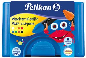 Wachsmalst.8erBox blau vermalb