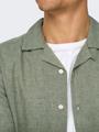 ONSCAIDEN LIFE SS SOL RES LINENBLENDNOOS S Slim Fit - Swamp