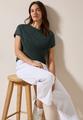 T-Shirt mit Lochmuster L - Slate Khaki