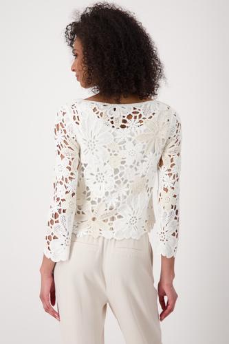 Häkelpullover mit Pailletten 42 - Cream