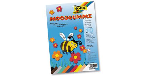 Moosgummi, 10 Blatt farbig sortiert