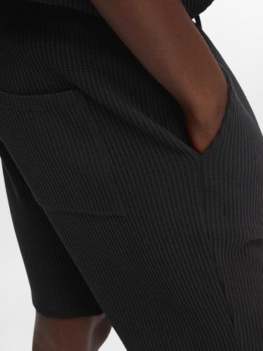 SLHLOOSE-CASPER WAFFLE SHORT EX S Locker geschnitten - Black