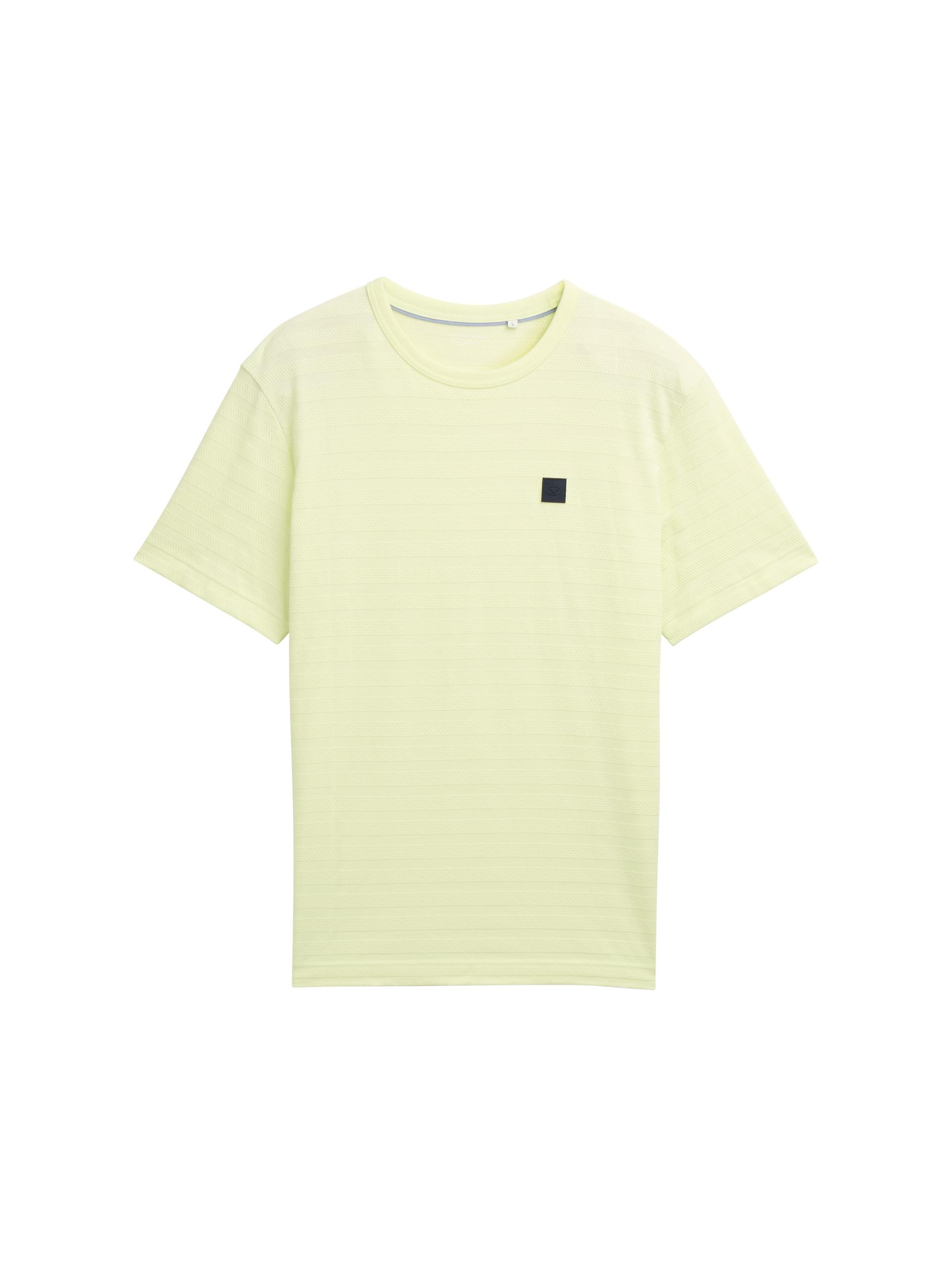 T-Shirt mit Logo-Badge XXL Regular Fit - Lime Cream Green