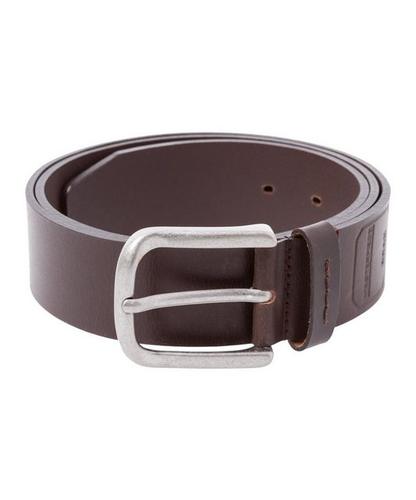 Style Herrengürtel 90 Echtledergürtel mit 5-Fach Lochung, Herrengürtel, Leicht gerundete Metallschließe - Dark Brown