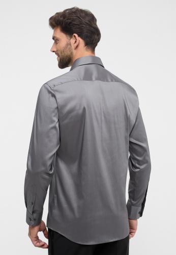 Performance Shirt Twill-Stretch Langarm 43/Langarm - 65cm MODERN FIT - Silber