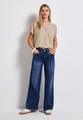 Split Neck Bluse in Unifarbe 36 - Coastal Beige