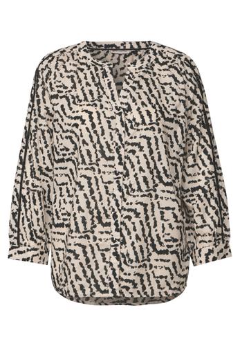 Print-Bluse mit Tapedetails 36 - Moonstone Sand