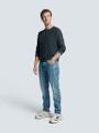 Pullover Crewneck Garment Dyed + Stone Washed Blau S