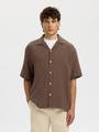 SLHRLXCAL SS SHIRT RESORT XL Locker geschnitten - Chocolate Chip