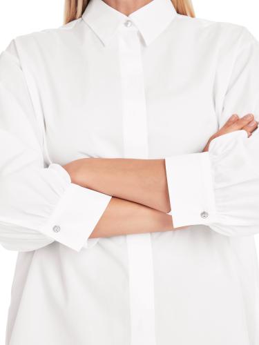 Oversized Hemdbluse in 100 % Baumwolle 36 - White