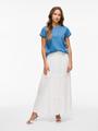 VIBISTA C/S O-NECK TOP - NOOS XS Normal geschnitten - Medium Blue Denim