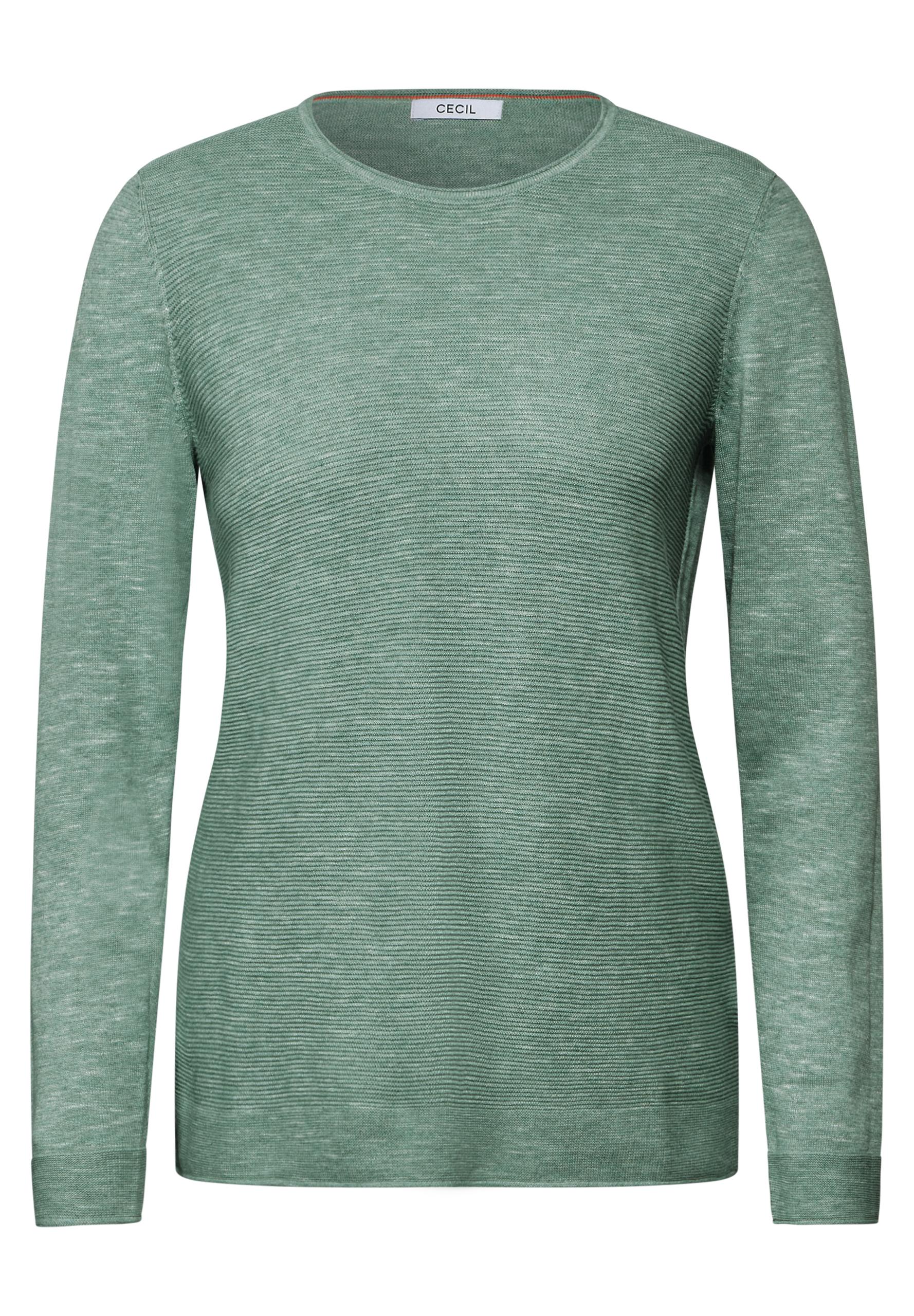 Strukturpullover L - Heather Sage Green Melange
