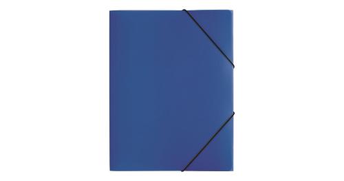 Gummizugmappe A4 PP 3 Einschlagklappen blau Ordner