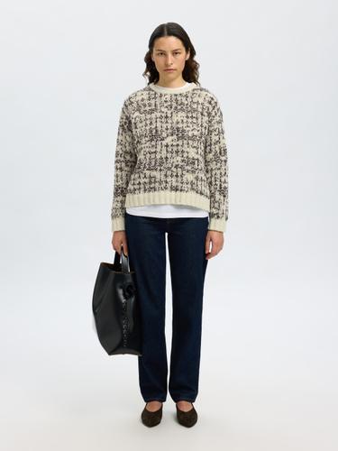 SLFLINDSAY LS KNIT O-NECK S Normal geschnitten - Birch