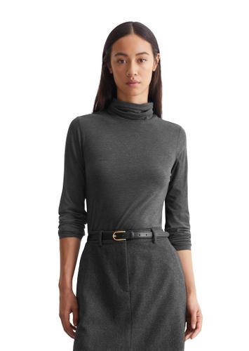 Rollkragen-Longsleeve regular XS - Deep Grey Melange
