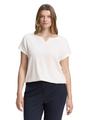 Plus Size - T-Shirt im Material-Mix 46 Regular Fit - Whisper White