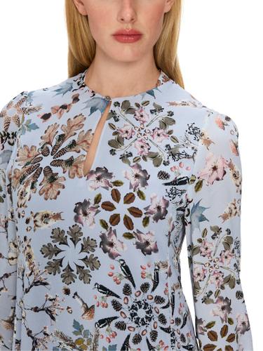 Bedrucktes Kleid aus Viskose-Crêpe Blau 38