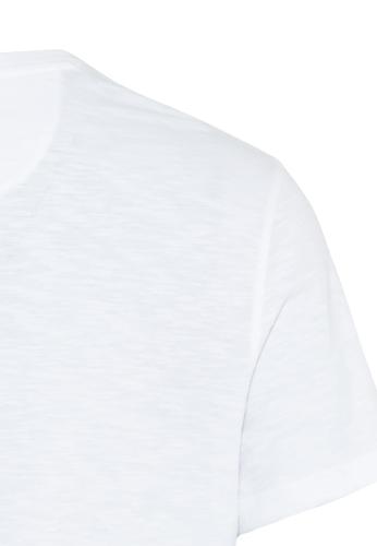 Kurzarm Henleyshirt aus reiner Baumwolle Weiß M