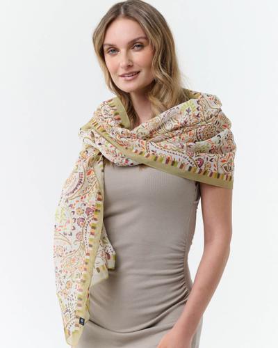 Stola Schal mit romantischem Paisley-Design in Seidenmischung OS - Olive