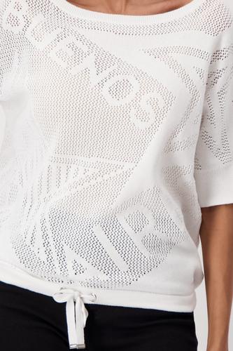 Ajour-Pullover mit Strickmuster 36 - Cream