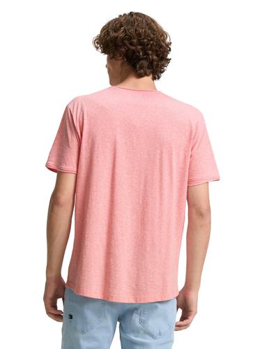 T-Shirt in Melange Optik XL Regular Fit - Peach Pink