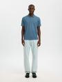SLMFAVE ZIP SS POLO NOOS M Normal geschnitten - Blue Mirage