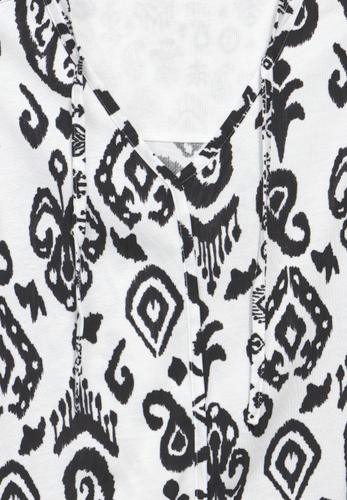 Top mit Ornament Print M - Vanilla White